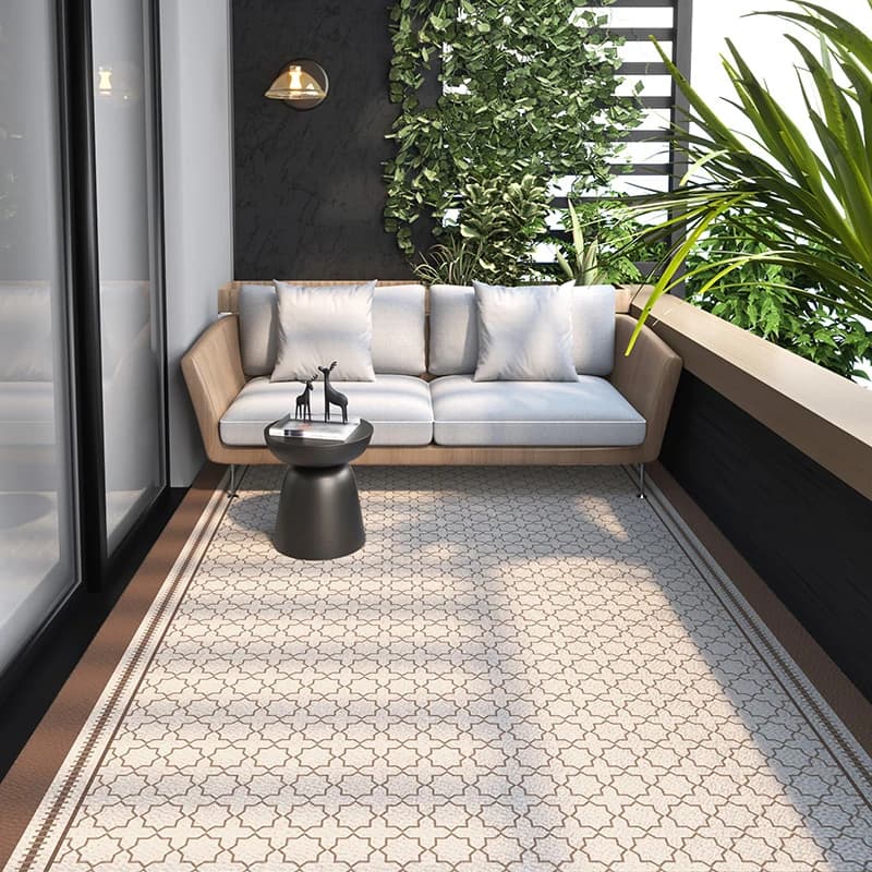 Tapis de balcon extérieur de grande surface en cuir PVC, moquette d'entrée, de salon, de cuisine, résistant à l'huile et antidérapant