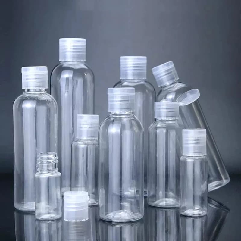 Bouteille en plastique de 5ml à 120ml, émulsion à clapet, emballage en PET, essai Transparent vide, conteneur de voyage Portable, cosmétiques