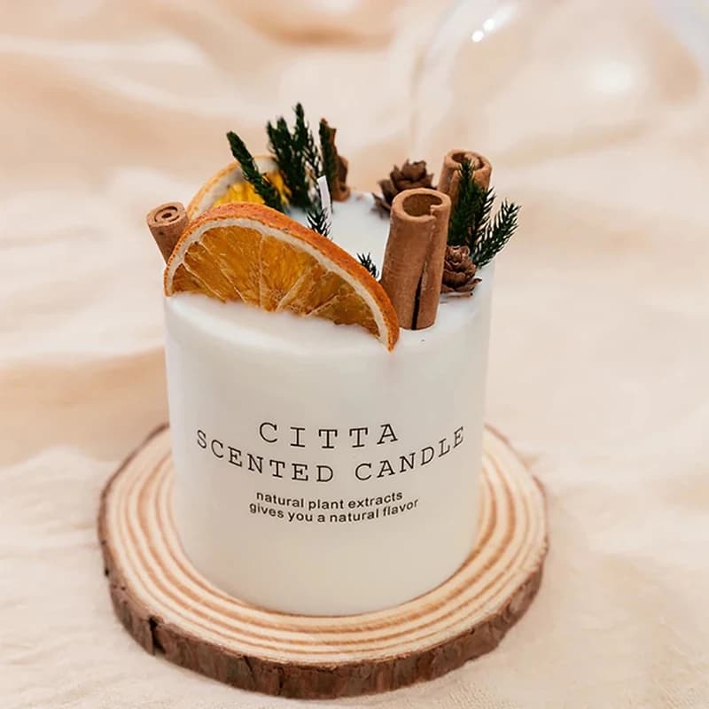 Bougie de soja parfumée série Forest avec support en bois, 4 parfums, aromathérapie ci-après les pour la décoration de la maison et de la