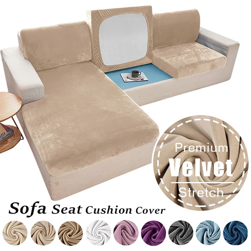 Housse de coussin de siège de canapé en velours Super doux, pour salon, protection élastique extensible, fauteuil d'angle en forme de L