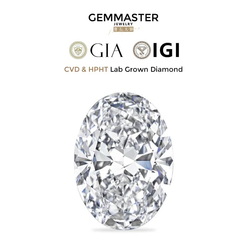 Diamant ovale cultivé en laboratoire CVD HPHT 1ct 3ct 5ct D E F diamant de laboratoire VVS VS clarté IGI GIA certificat diamant en vrac oeuf dhaped
