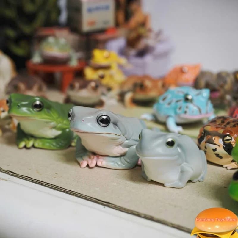 Japon Ikimon australien vert arbre grenouille Gashapon Capsule jouet Hexagonal dinosaure grenouille revente amphibiens Illustration encyclopédie