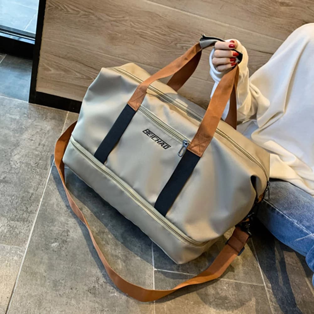 Sac de sport multifonctionnel pour femme, sac de voyage, sac à bandoulière, sac de natation, sac de fitness, sac de yoga, sac à chaussures, sac de