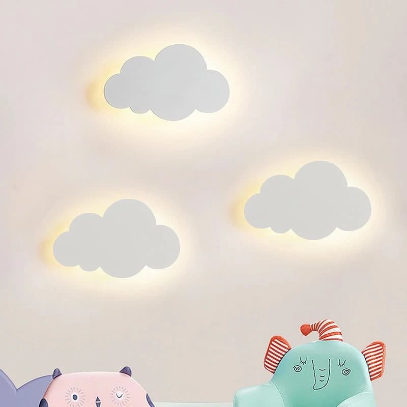Salon moderne chambre d'enfants décoratif nuage éclairage intérieur acrylique fer Simple applique enfants mur LED lampe