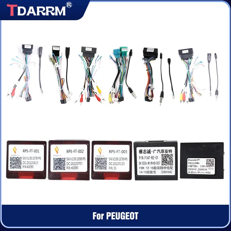 Décodeur de câblage de voiture, câble d'alimentation radio Android, adaptateur SFP, Canbus, taxable, 500, 500X, DUCATO, EGEA, TIPO, DOBLO, Argo,