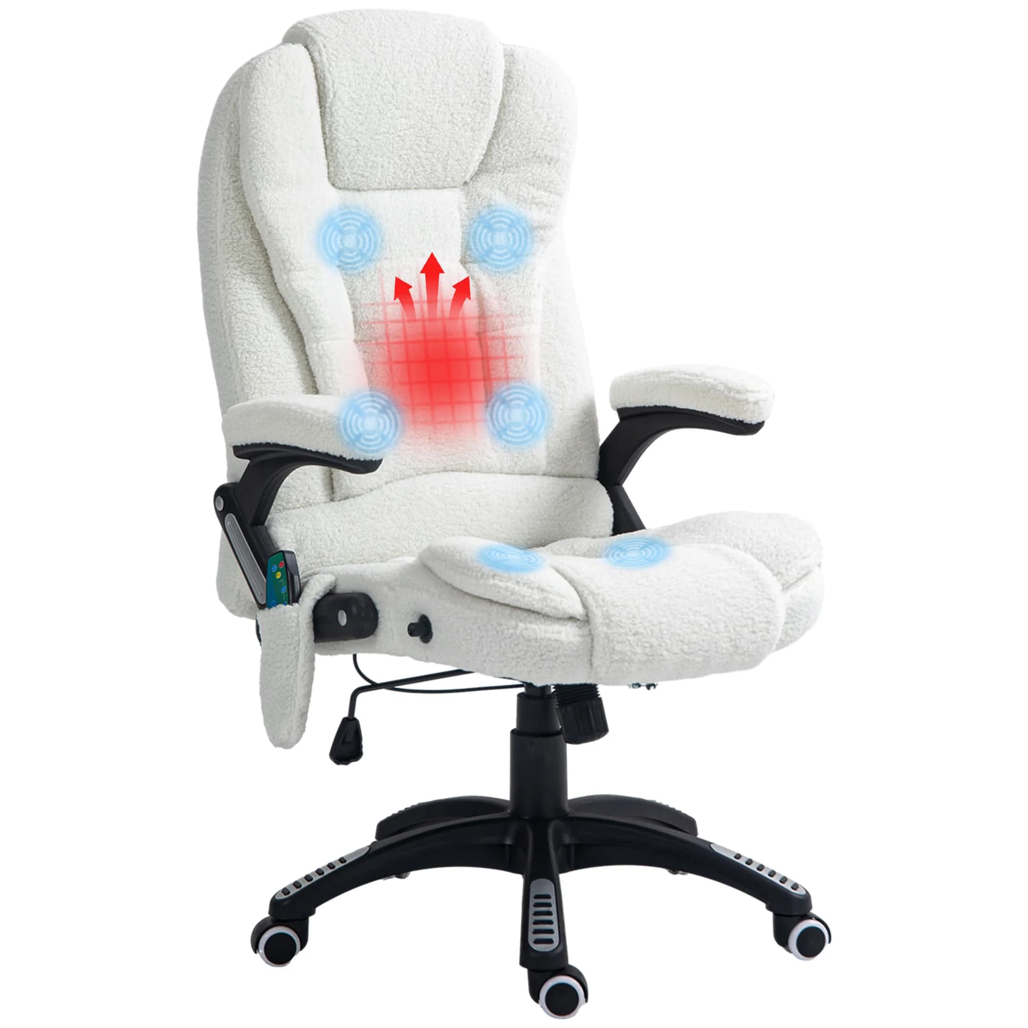 Fauteuil de massage Vinsetto avec fonction de chauffage à 6 points de massage Blanc