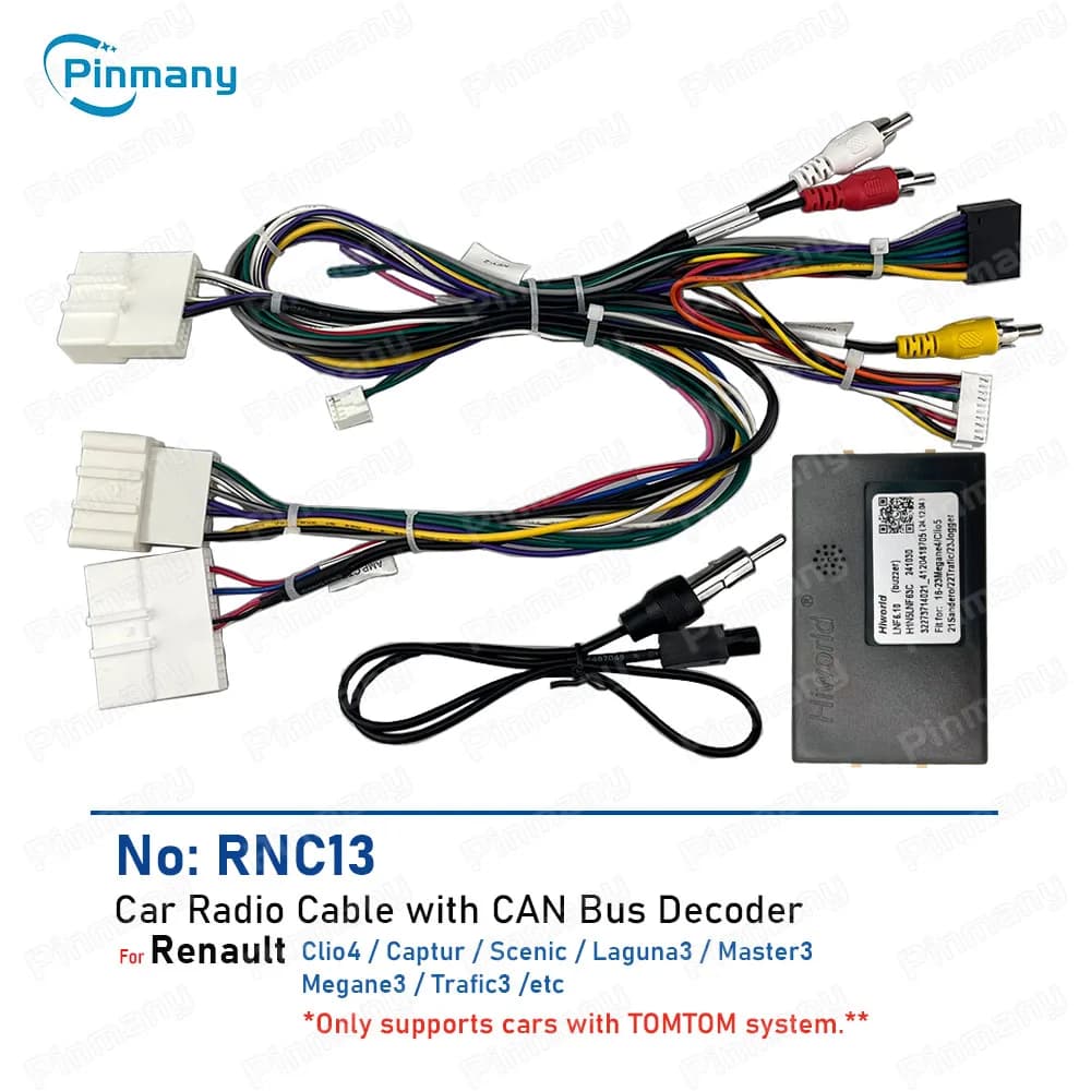 Câble autoradio RNC13, adaptateur de faisceau de câbles, décodeur CAN Bus pour Renault Clio4 Captur Megane Scenic Laguna Master Trafic 3 Tomtom