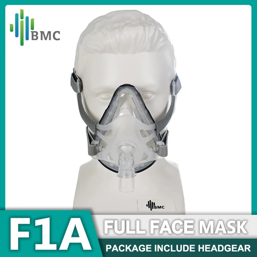 BMC F1A CPAP masque complet avec couvre-chef sans soutien du front masque d'apnée Compatible 22mm diamètre intérieur tube livraison rapide