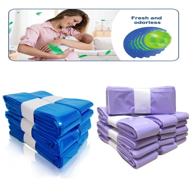 Nouveau 5/10 violet seau à couches recharges sacs pour Angelcare poubelle pour Sangenic Tommee Tippee pour torsion et clic pour génie pour Munchkin
