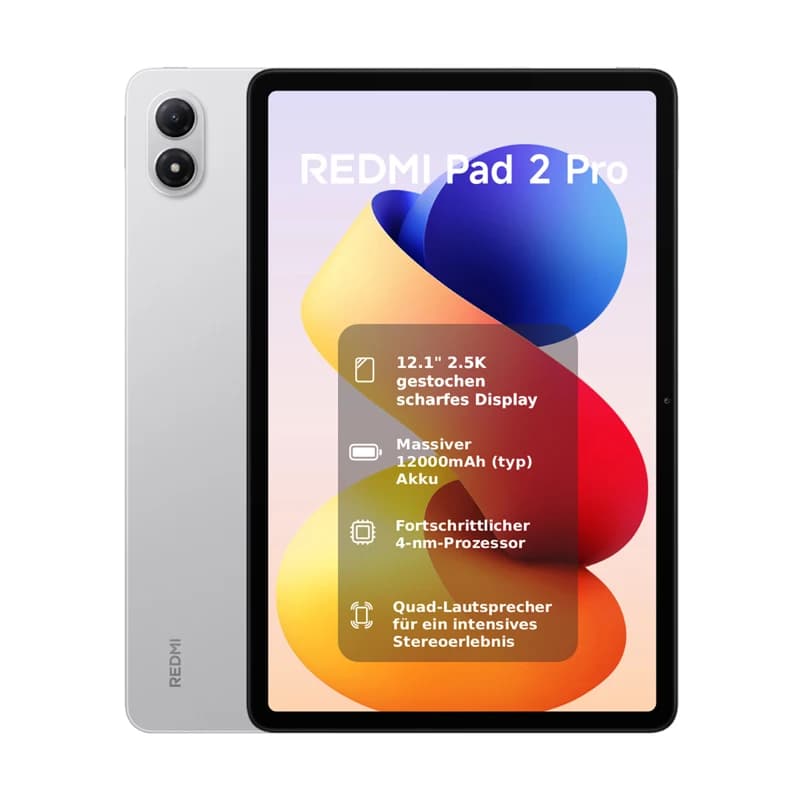 Tablette Xiaomi Redmi Pad 2 Pro Wi-Fi version globale, 8 Go, 256 Go, processeur Snapdragon 7s Gen 4, taux de rafraîchissement 120 Hz, Xiaomi HyperOS