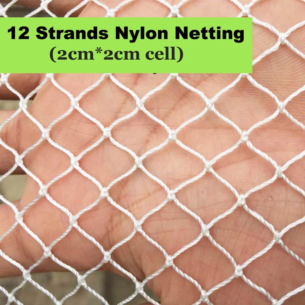 Filet en nylon noué, maille en nylon souple à 12 brins, filet anti-oiseaux, clôture de jardin et maille de protection contre les cultures, filet