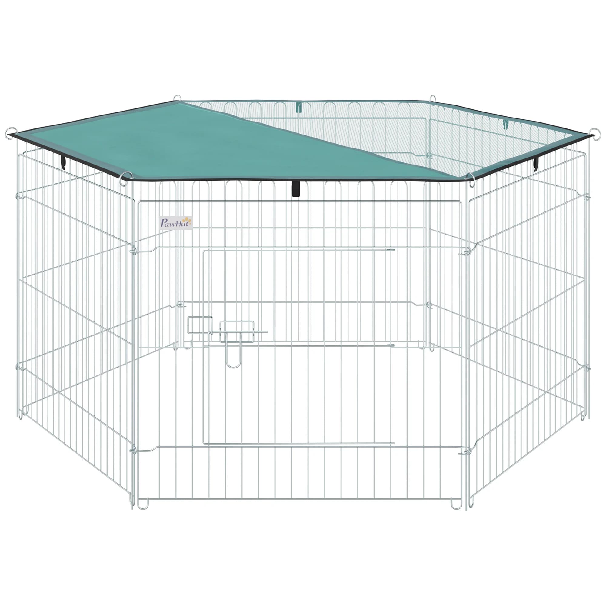 Pawhut Parc pour Chiens 6 Panneaux 59X60 cm Loquet de Porte Pliable