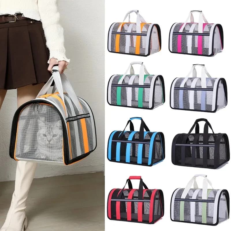 Sac de sortie respirant pour chat et chien, cage en maille pour animal de compagnie, pliable, portable, voyage en plein air, croix d'été, petit et