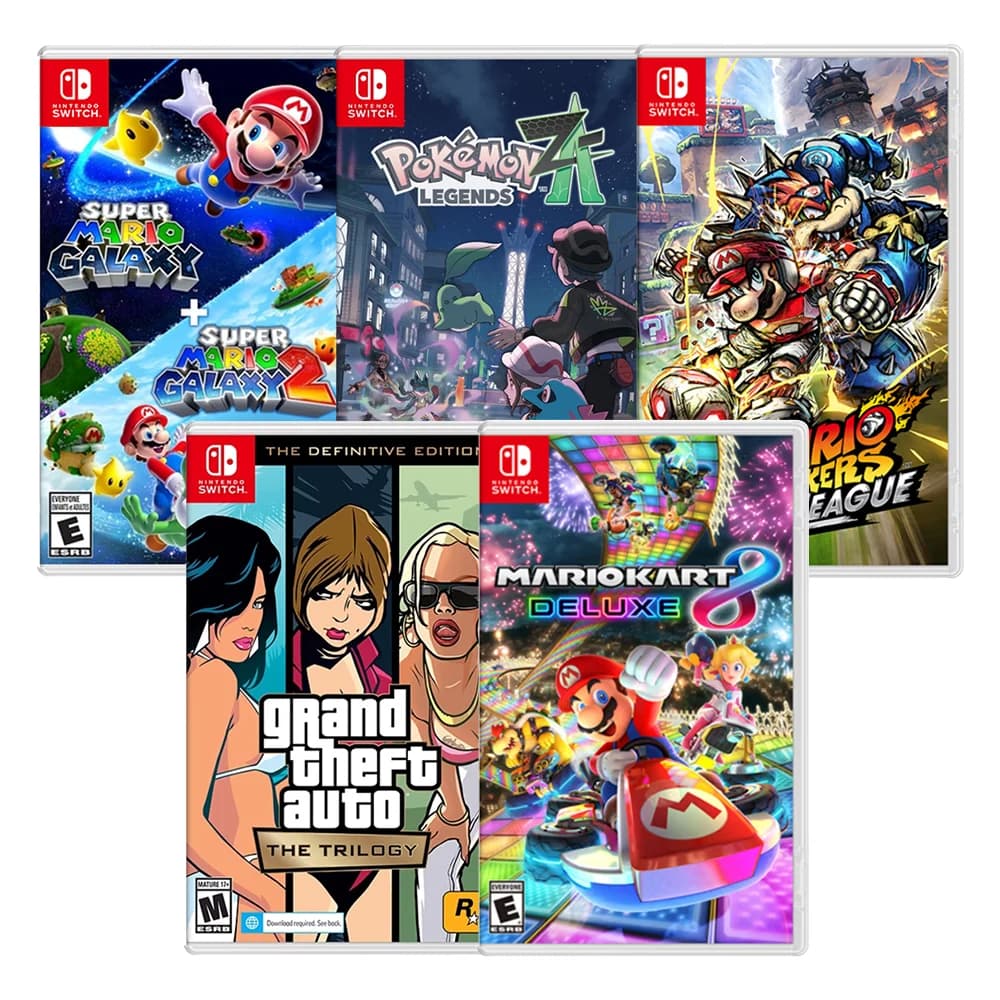 Jeux les plus vendus au Mexique Jeux Nintendo Switch Pokemon Legends ZA Super Mario Galaxy 1+2 GTA Super Mario Odyssey Mario Golf