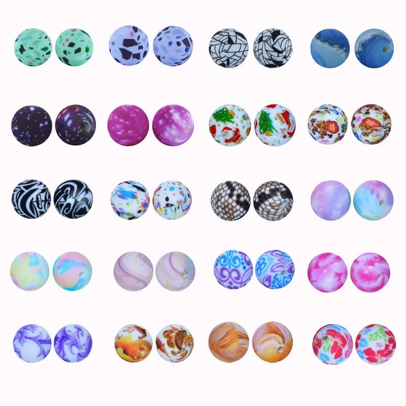 Perles en Silicone de qualité alimentaire, tout nouveau motif de bâton lumineux serpent de 15mm, fabrication de Bracelet, porte-clés, accessoires,