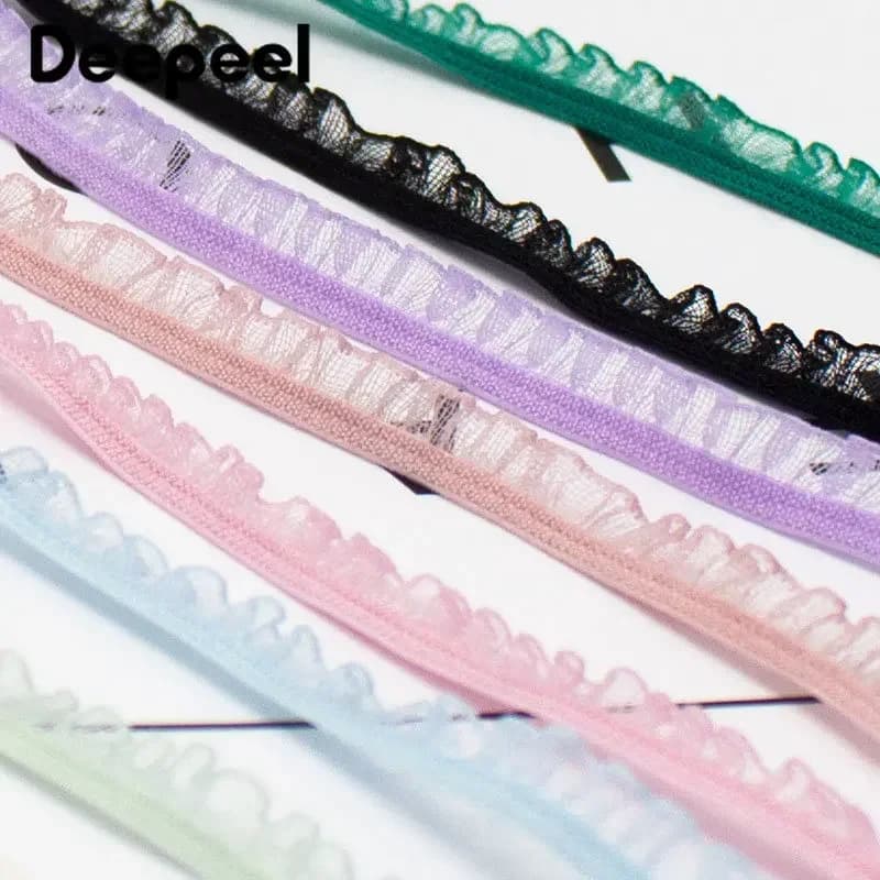 Bandes élastiques à volants de 20/40 mètres 6mm, bandes de dentelle extensible, rubans, vêtements décoratifs, cheveux, accessoires de couture,