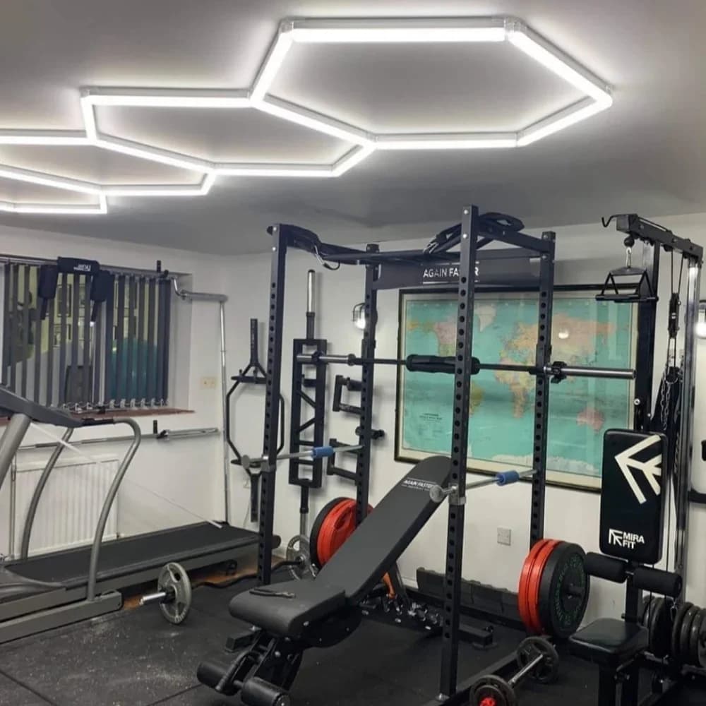 Lumière LED hexagonale pour Garage, 50000H, 6500K, Ultra lumineuse, pour la maison, la salle de sport, le salon de coiffure, les détails de voiture,