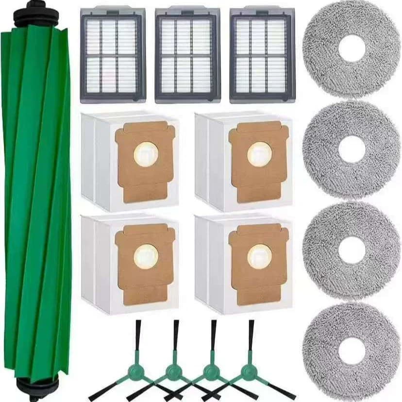 Compatible avec l'aspirateur iRobot Roomba Plus 505/405 Combo : brosse principale, brosse latérale, filtre, tampon de nettoyage et sac à
