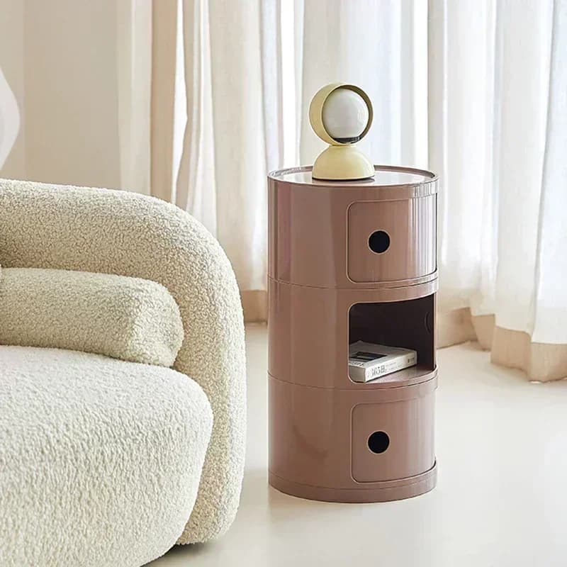 Salon canapé côté armoire de chevet support rond stockage Tables de nuit créatives en plastique Comodas Mueble dortoir meubles