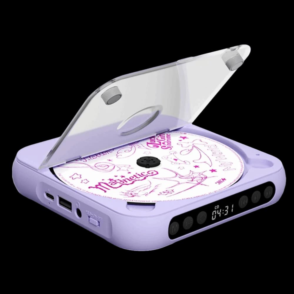 Lecteur de CD avec couvercle anti-poussière, minuterie de répétition A-B, 6 modes, lecteur de musique portable, écran LED, radio FM, lecteur de