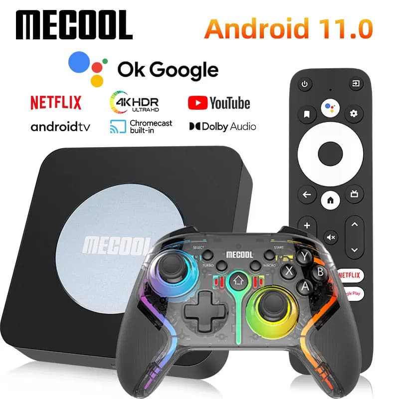 Mecool KM2/KM2 plus 4K Android TV Box Amlogic S905X4 2GB 16GB USB3.0 100M LAN 2.4G 5G WiFi Berat atmos Audio TV BOX 2025 nouveau