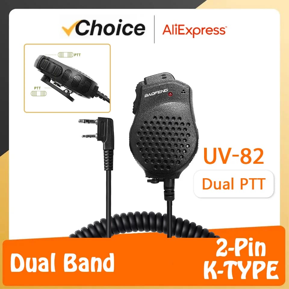 Double PTT Ham Radio haut-parleur Microphone UV-82 talkie-walkie écouteur UV82L UV-89 UV-82 Plus UV-82TP GT-5TP UV-8D UV 82 UV82 UV-98D