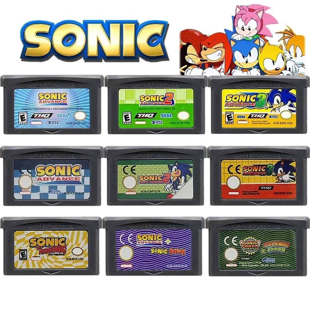 Cartouche d'encre de carte de jeu électronique Sonic 3 GBA 32 bits, meilleur cadeau d'anniversaire pour garçons, cadeau de vacances populaire