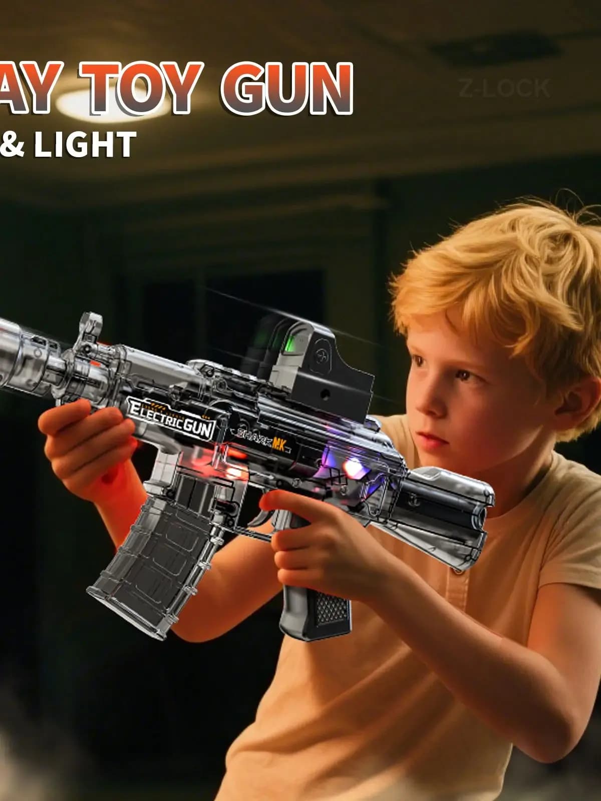 Pistolet à pulvérisation et à eau électrique pour enfants, simulation du son et de la lumière, jouets pour activités de plein air, pistolet à