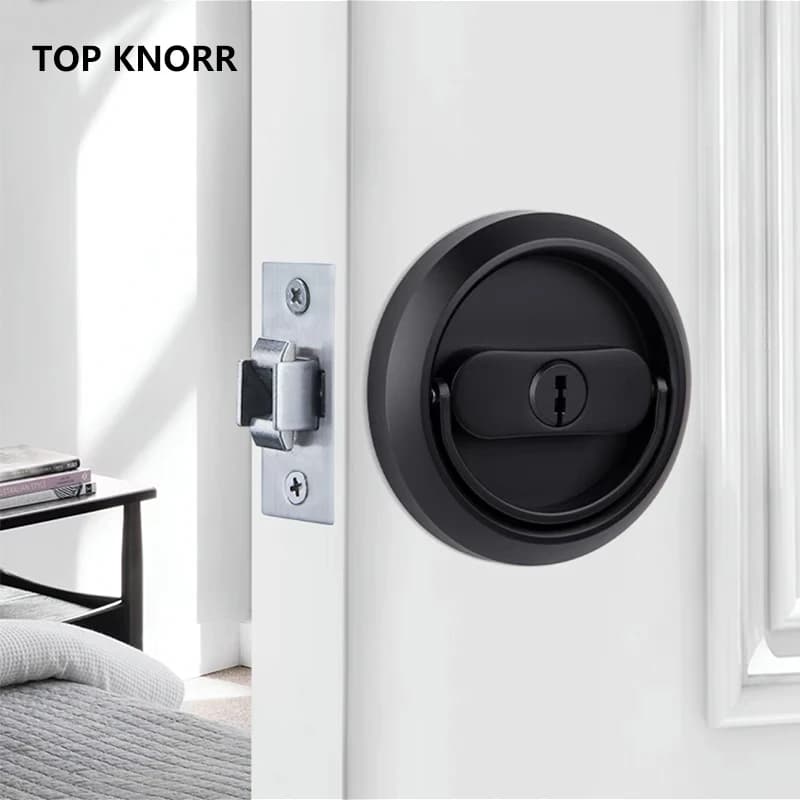 Serrure de porte invisible en acier inoxydable 304, serrure dissimulée, serrure invisible pour porte coulissante murale, serrure antivol à double