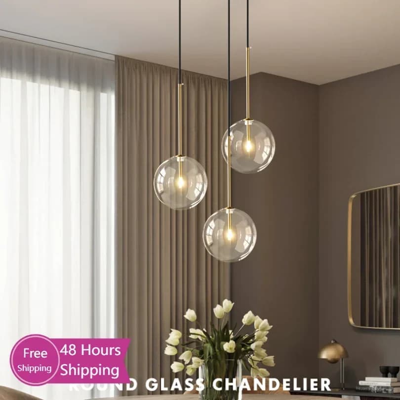Boule de verre à bulles pendentif éclairage pour chambre chevet cuisine salle à manger salle de bain suspendus lumières décoration lampe plafond