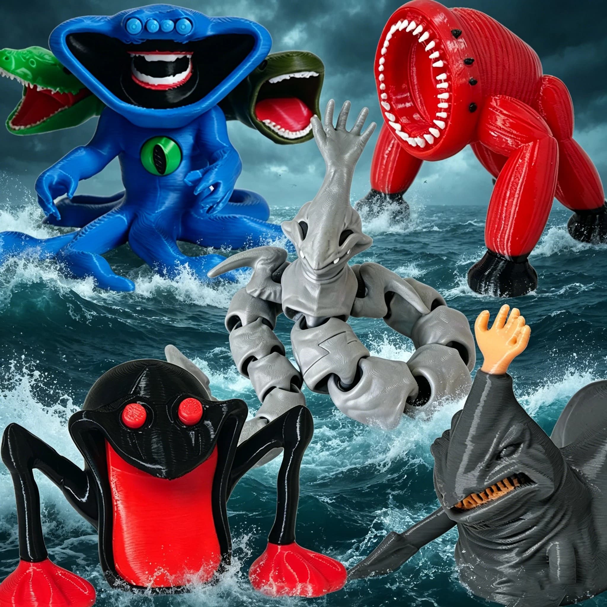 Nouvelle figurine articulée de monstre marin Bloop Gran Maja imprimée en 3D, jouet modèle, cadeau de Noël, figurines de monstres marins