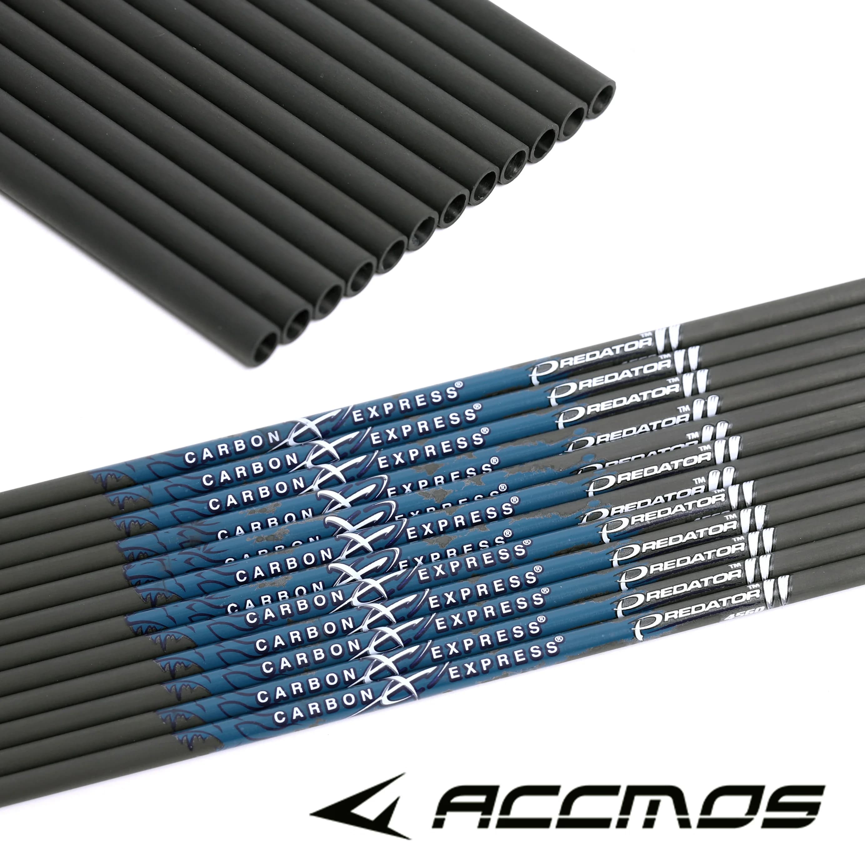 Tir à l'arc ID6.2mm 4.2mm CE Predator arbres de flèche en carbone pur 27 "28" 29 "30" 31 "32 pouces Spine300,340,400,500,600,700,800,900,1000