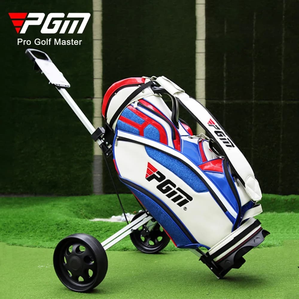 Nouveau Pgm sac de Golf chariot en alliage d'aluminium deux roues Barrow chariot pliable en plein air terrain de Golf formation