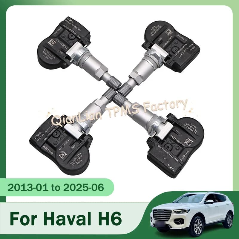 4 capteurs TPMS 433 MHz 3641100AKZ16A pour Haval H6 2013 à 2025 – Accessoires de remplacement pour système de surveillance de la pression des
