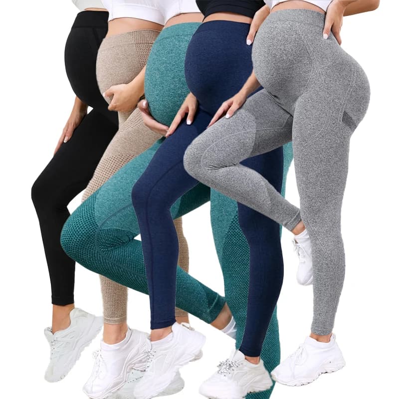 Leggings de maternité pour femmes sur le ventre, pantalons de Yoga de grossesse pleine longueur, vêtements actifs, jambières d'exercices