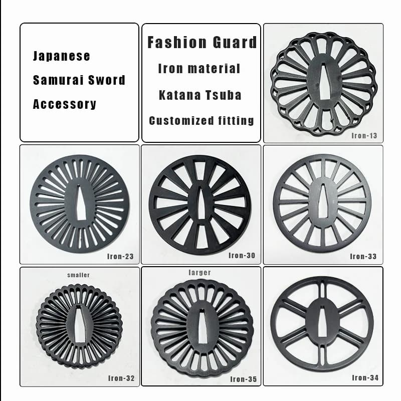 Épée japonaise Antique Tsuba pour Katana/Wakizashi/Tanto, garde en fer, raccords d'accessoires pour épées de samouraï personnalisés