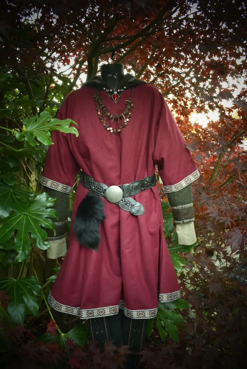 Costume Médiéval de oral alier Kokor pour Femme Adulte, Tunique Verte, Tresse de oral alier Norman, Viking 7.5, Saxon, Haut LARP