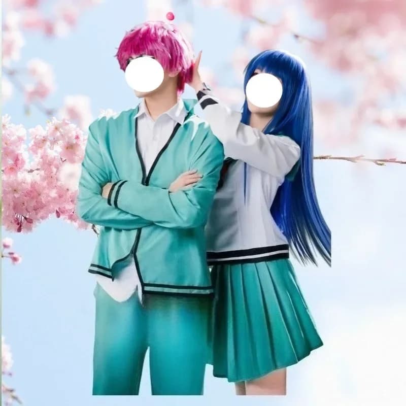 Costume de Saiki Anime Kusuo vert JK, uniforme scolaire, jupe Teruhashi Cosplay Kokomi manteau pantalon ensemble complet pour fête à thème unisexe