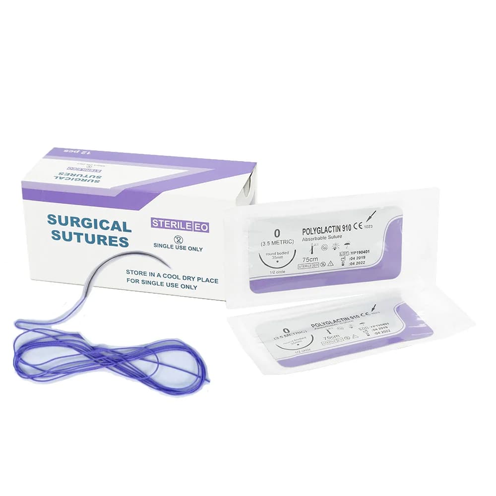 Suture absorbable pour animaux de compagnie, suture chirurgicale à aiguille, suture vétérinaire spécifique 2-0, suture PGA 910 pour chats et