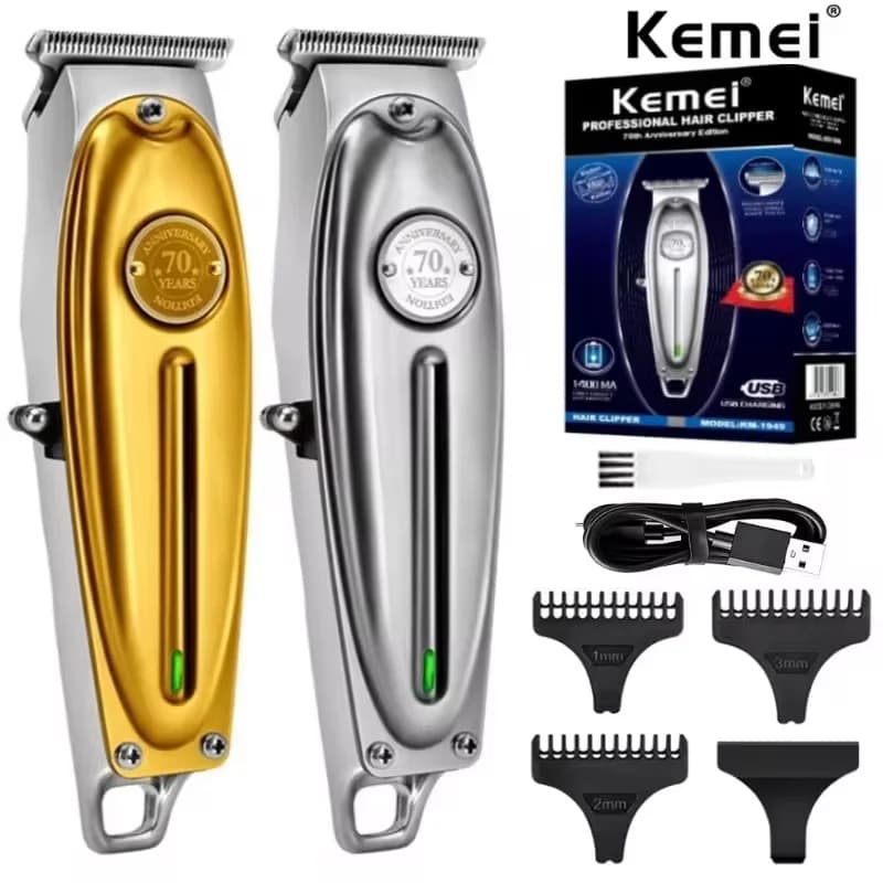 Kemei KM-1949 Pro barbier électrique entièrement en métal tondeuse à cheveux professionnelle pour hommes barbe tondeuse à cheveux finition