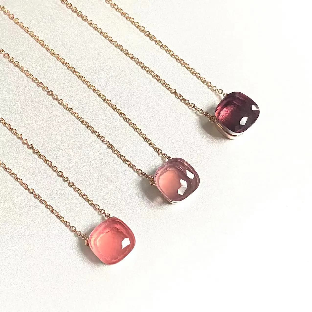 Collier classique pour femme, bijoux tendance, 32 couleurs, collier style bonbon, pendentif en cristal coloré, cadeau de fête