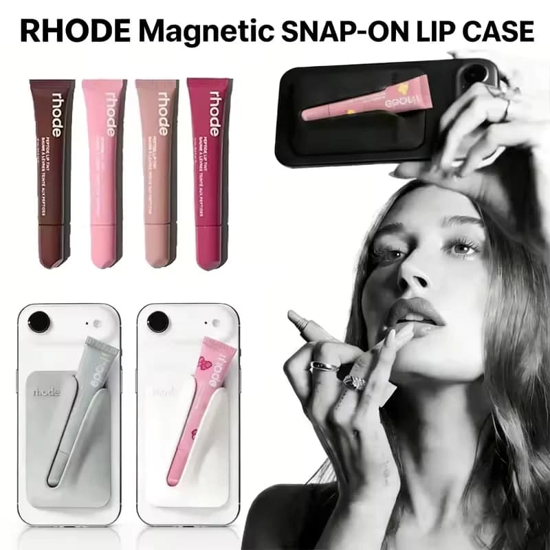 Nouveau style de cosmétiques de marques de maquillage tendance : Gloss à lèvres motif tasse à café, pain et framboise, avec support magnétique