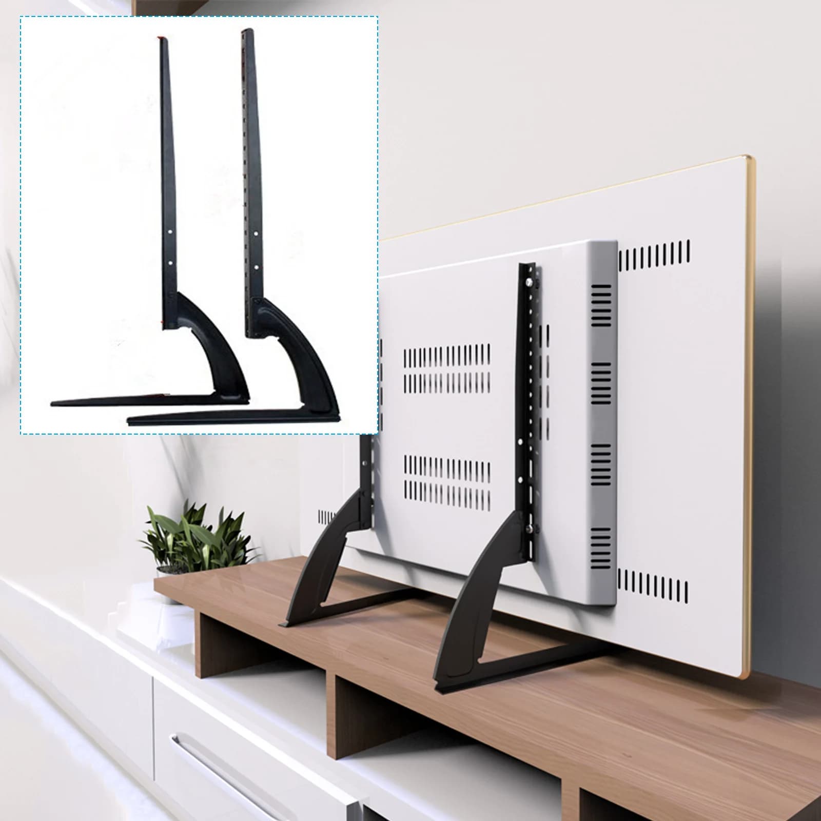 Nouveau support TV universel 32-70 pouces, Base LED/écran TV LCD, pieds de moniteur, support TV de table, hauteur réglable, charge 35kg