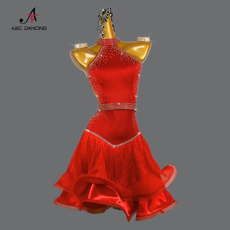 Jupes latines pour concours de salle de bal, robe de danse, Costume de scène, tenues de soirée pour filles, vêtements de sport Samba Sexy pour bal