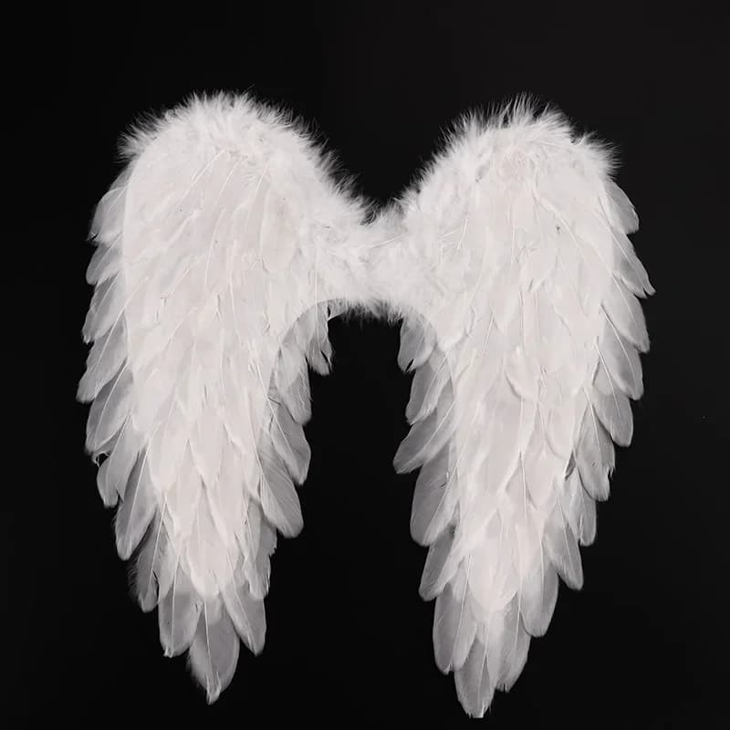 Ailes de plumes d'ange noires et blanches, accessoires de fête de vacances, aménagement de scène, défilé d'aile de démon diable, spectacle