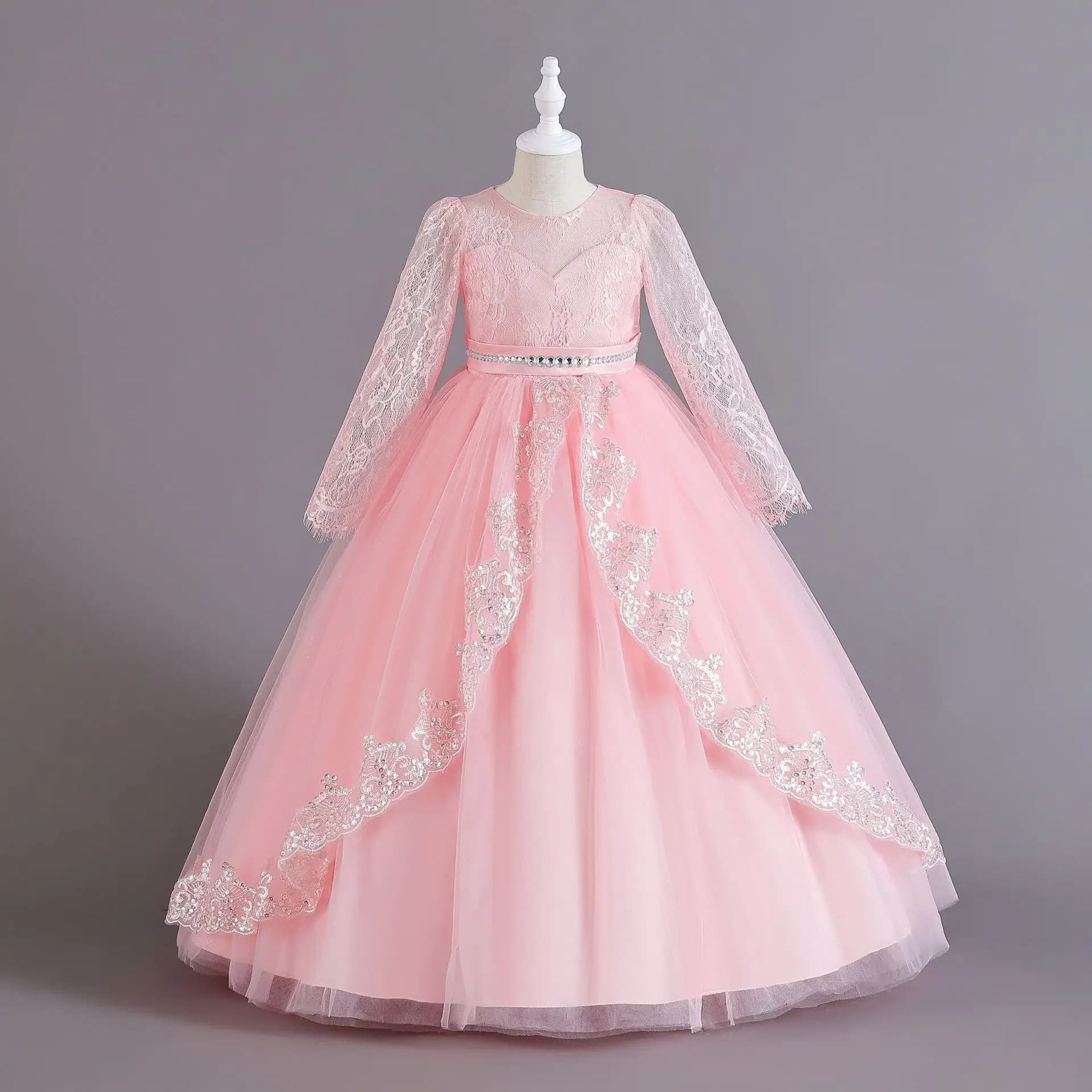 Robe Blanche Élégante à Manches sulfpour Fille de 3 à 12 Ans, Tenue Vintage Brodée, de Luxe, pour ixd'Anniversaire