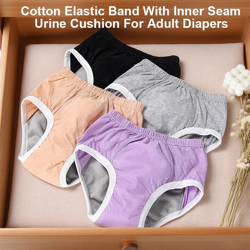 AIO – couches élastiques lavables pour adultes, 1 paquet, couleur unie, conception à taille élastique pour un usage et un retrait faciles,