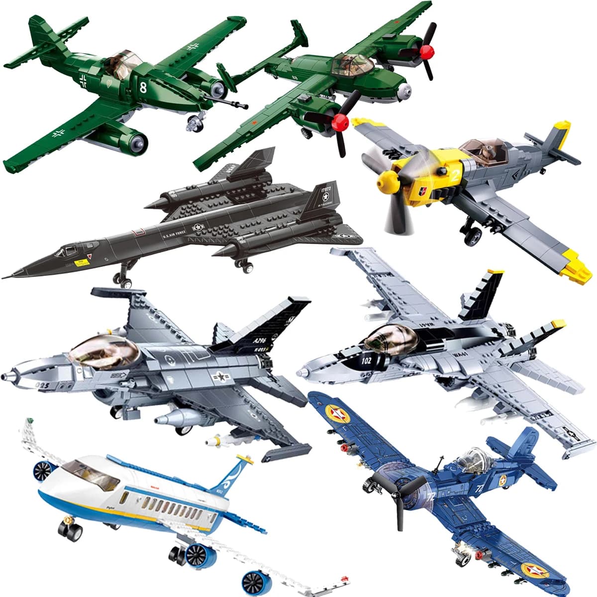 Avion de chasse militaire F/A-18E Super BumbleBee Strike Hornet, blocs de construction, briques de guerre, modèle classique, jouets éducatifs pour