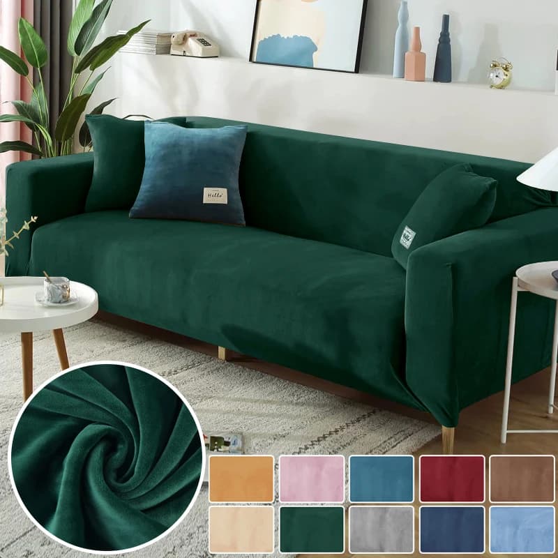 Housse extensible pour canapé et fauteuil 1/2/3/4 places, pour salon, en Spandex, en velours, en coupe, nouveauté
