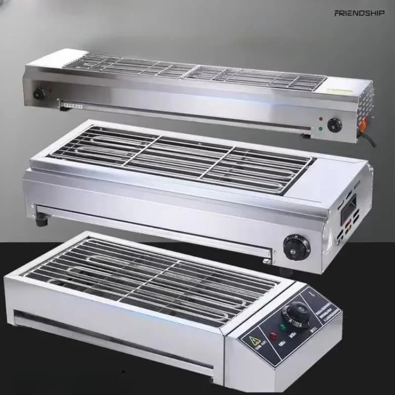Grill électrique domestique sans fumée à l'intérieur, pour huîtres de mouton Shashlik, gril électrique en acier inoxydable pour usage
